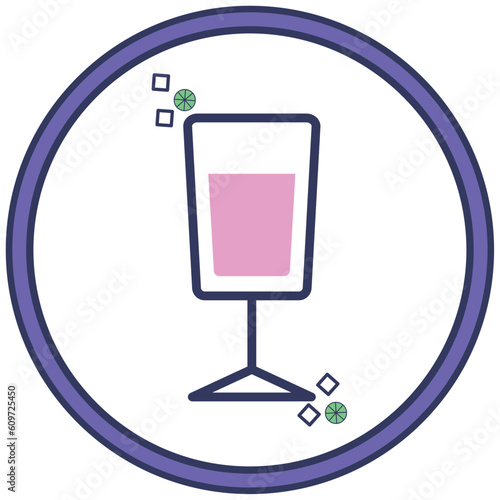 drink icon vector image with white background and purple border