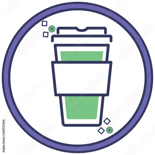 drink icon vector image with white background and purple border