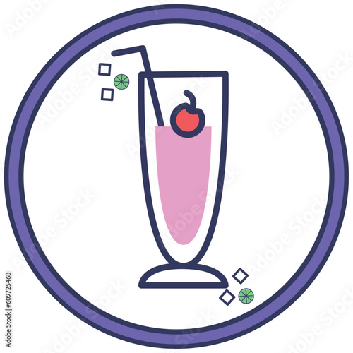 drink icon vector image with white background and purple border