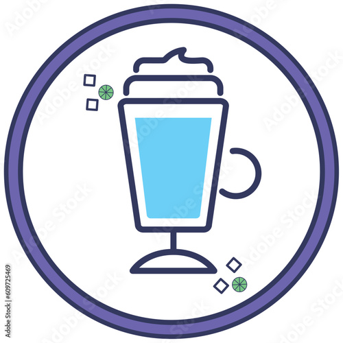 drink icon vector image with white background and purple border