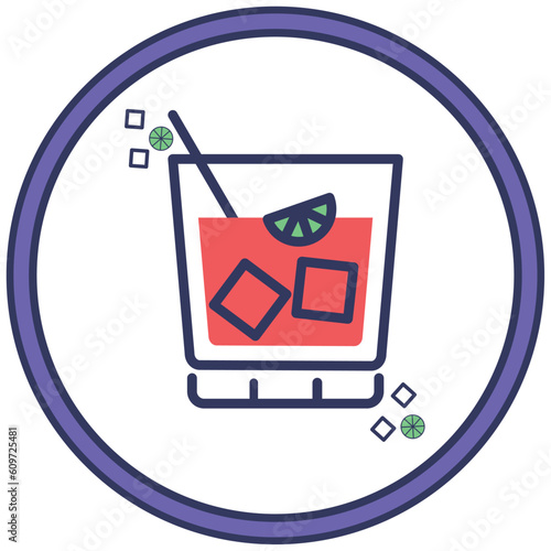 drink icon vector image with white background and purple border