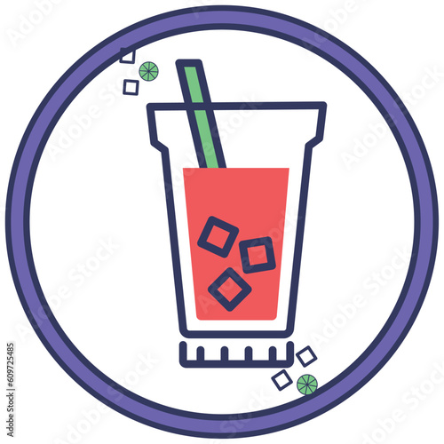 drink icon vector image with white background and purple border