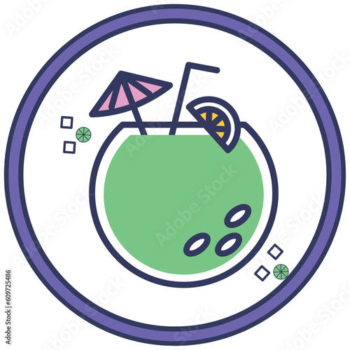 drink icon vector image with white background and purple border