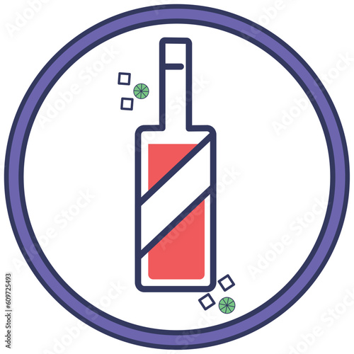 drink icon vector image with white background and purple border