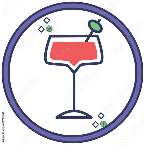 drink icon vector image with white background and purple border