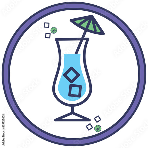 drink icon vector image with white background and purple border