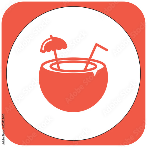 vector image drink icon orange color with white background