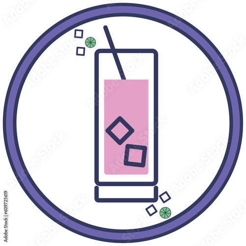 drink icon vector image with white background and purple border