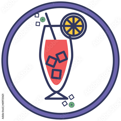 drink icon vector image with white background and purple border