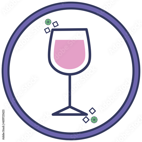 drink icon vector image with white background and purple border
