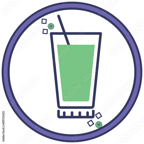 drink icon vector image with white background and purple border
