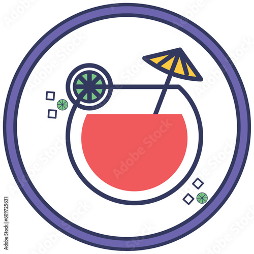 drink icon vector image with white background and purple border