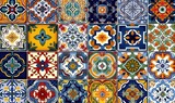  a bunch of different colored tiles with different designs on them, all of which are different colors and shapes, all of which are different.  generative ai