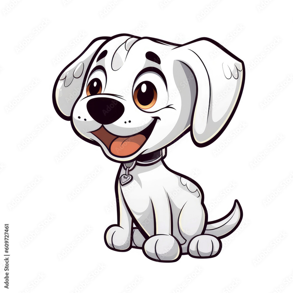 Cute funny cartoon dog character design illustration (Generative AI) Cute funny cartoon dog character design illustration (Generative AI)