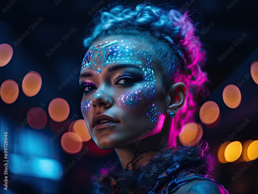illustration of galactic woman with glowing skin illustration of galactic woman with glowing skin