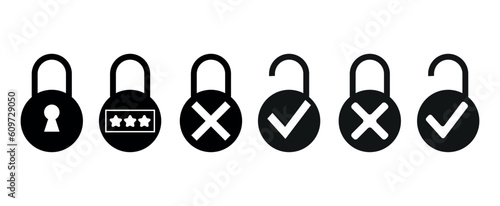 lock with pin code or with a key. vector drawing on a white background. black and white and color icon.