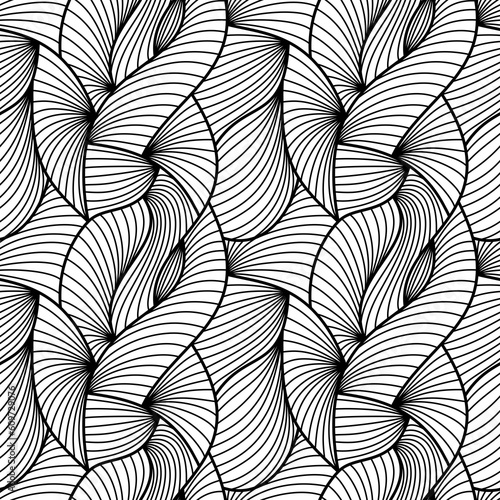 Seamless zentangle pattern in black and white. For the design of textiles, notebook cover, packaging, wallpaper.