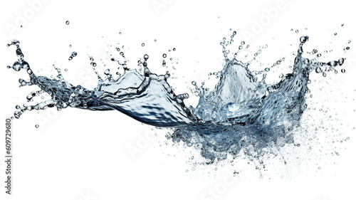 Splashes of water on a white background, isolated