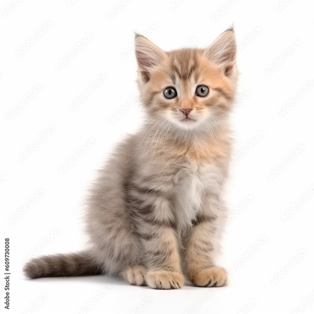 british kitten on white. Generative AI british kitten on white. Generative AI