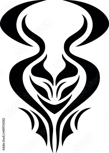 Black tribal tattoo, isolated.