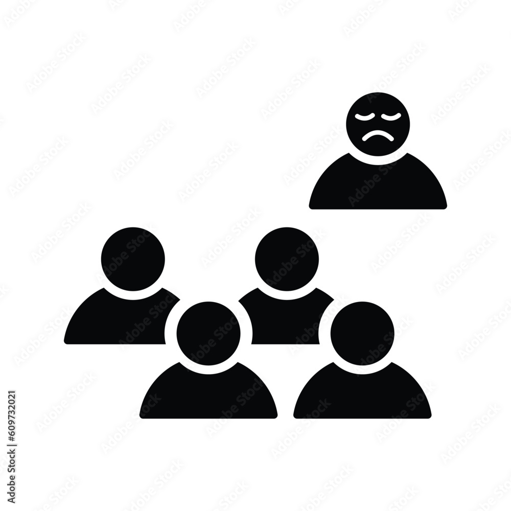 Alone, discrimination icon. Alone, discrimination icon.