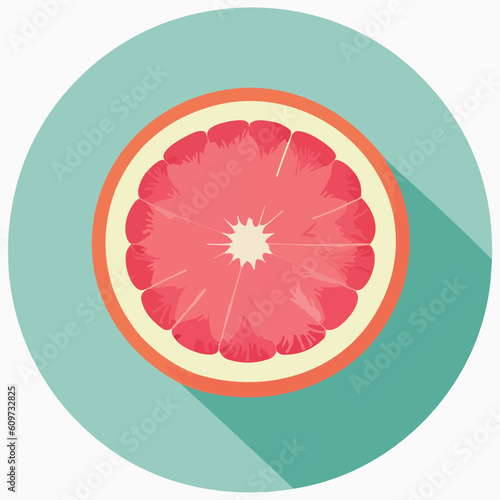 Vector illustrationf of resh and juicy orange or grapefruit photo