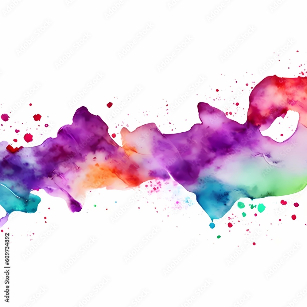 Watercolor banner background on white