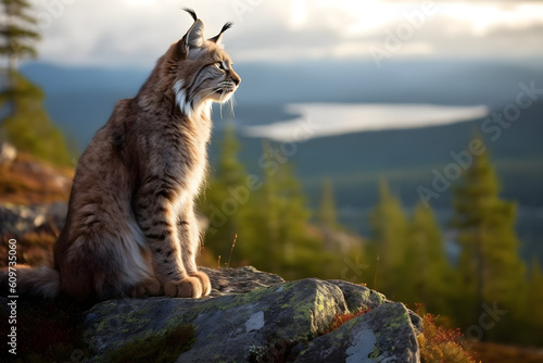 lynx at the top of the mountain