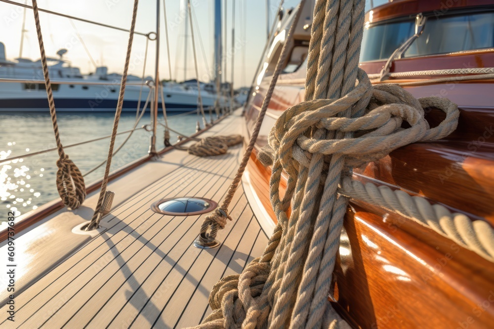 Obraz premium ropes_set_up_near_the_deck_of_a_ship