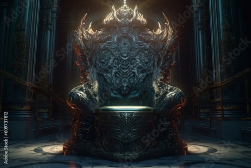 The throne in the style of unreal engine 5. Generative AI.