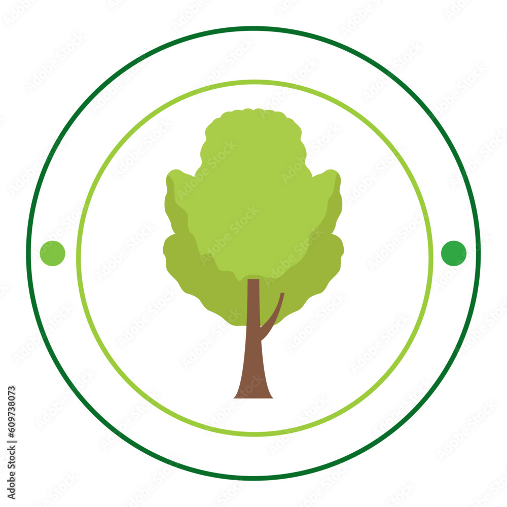 vector icon of a tree inside a circle
