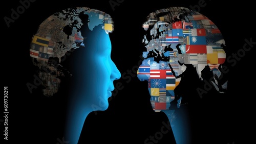 Wallpaper Mural AI-powered translation service converting languages in real-time created with generative AI technology Torontodigital.ca