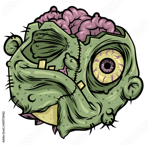 Cartoon Ghoul with Brains and Goo