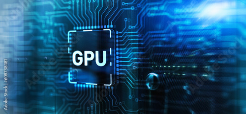 GPU Graphic Processor Hardware Tech. 3d Electronic Circuit Board Chip