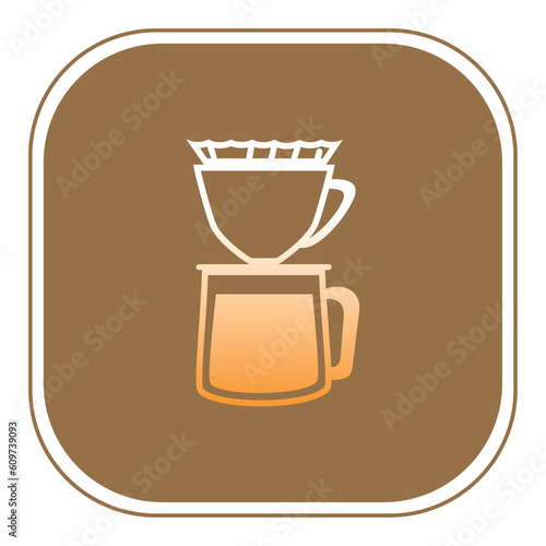 coffee maker vector icon with brown background