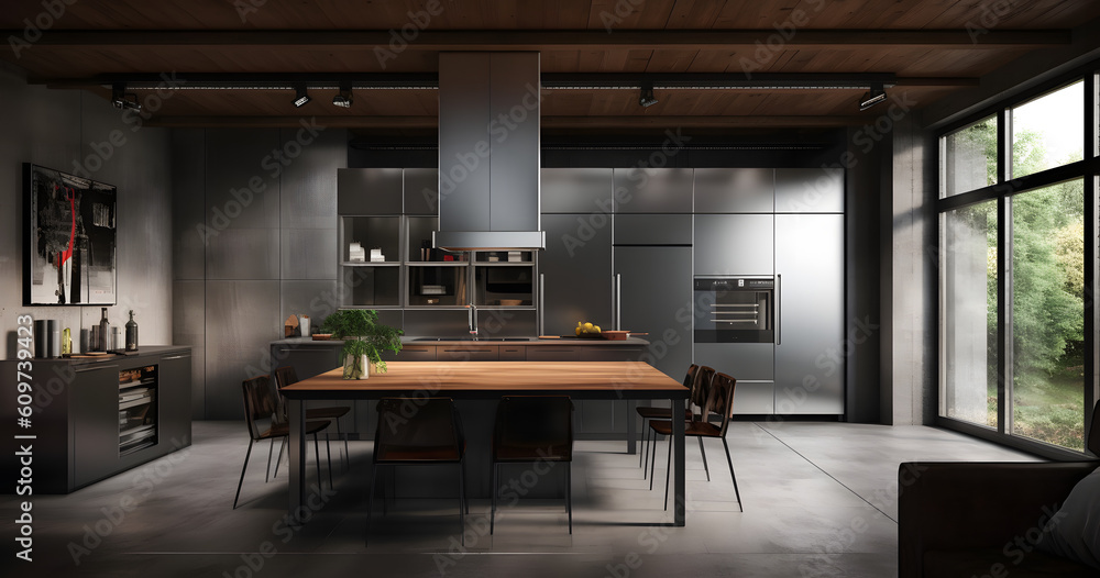 3d modern kitchen, generative ai 3d modern kitchen, generative ai