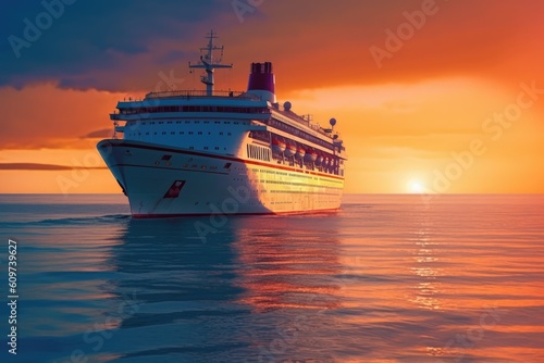 cruise_ship_on_the_sea_at_sunset © Alexander Mazzei 