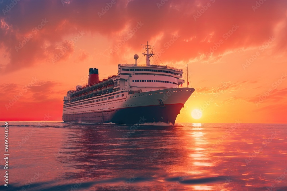 cruise_ship_on_the_sea_at_sunset cruise_ship_on_the_sea_at_sunset