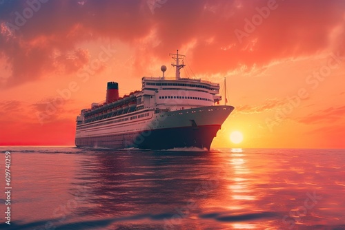 cruise_ship_on_the_sea_at_sunset
