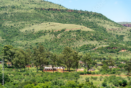 Village along Ohringstadrivier in South Africa