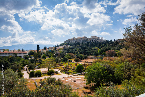 View on Acropolis from ancient Agora, Athens, Greece
