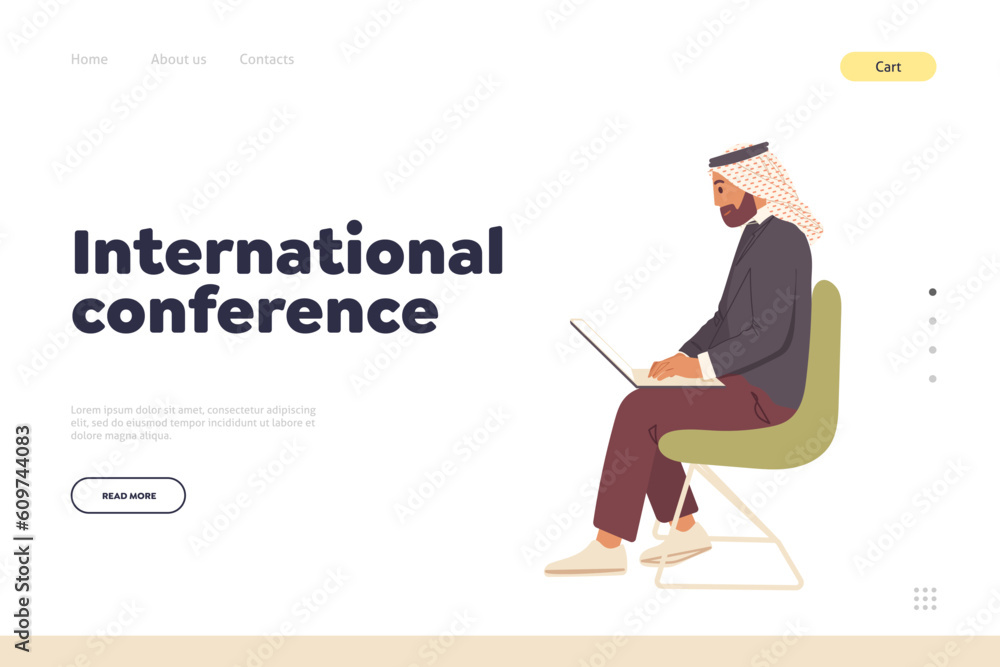 International conference landing page, web service for global business negotiations and partnership International conference landing page, web service for global business negotiations and partnership