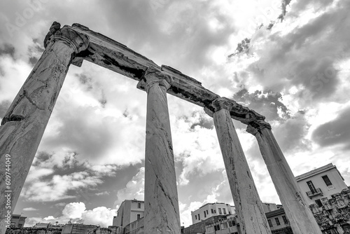 Ruins of Hadrian's Library in Athens, Greece photo