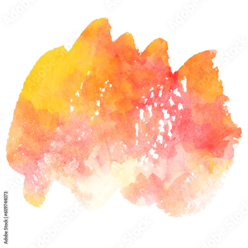 Red and orange spot paint on white background. Abstract colorful watercolor vector art background. Multicolor watercolour texture. Hand drawn brushstrokes.	
