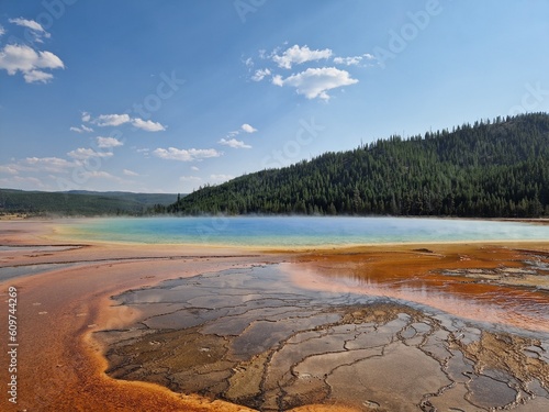Yellowstone Park iconic Grand Prismatic Spring