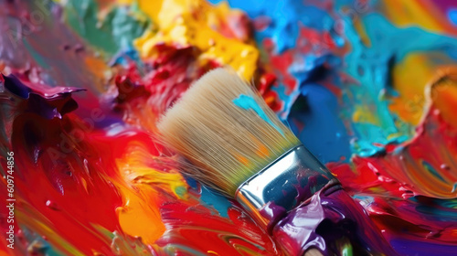 Brushstrokes of Brilliance: A Painter's Palette. Generative AI