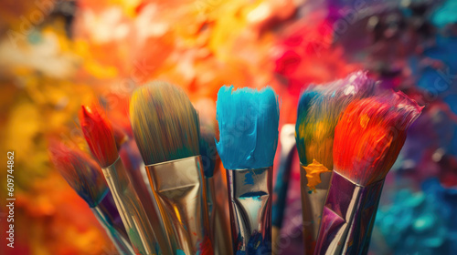 A Painter's Delight: Exquisite Paintbrush Pigments. Generative AI
