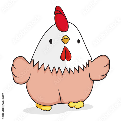 Chubby chicken cartoon illustration vector image