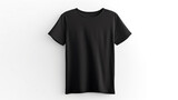 Classic Black Tee on Clean White Background. Generative AI