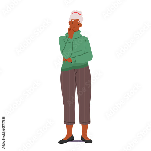 Contemplative Senior Woman With A Reflective Expression, Portraying Wisdom, Experience, And Deep Sense Of Thoughtfulness
